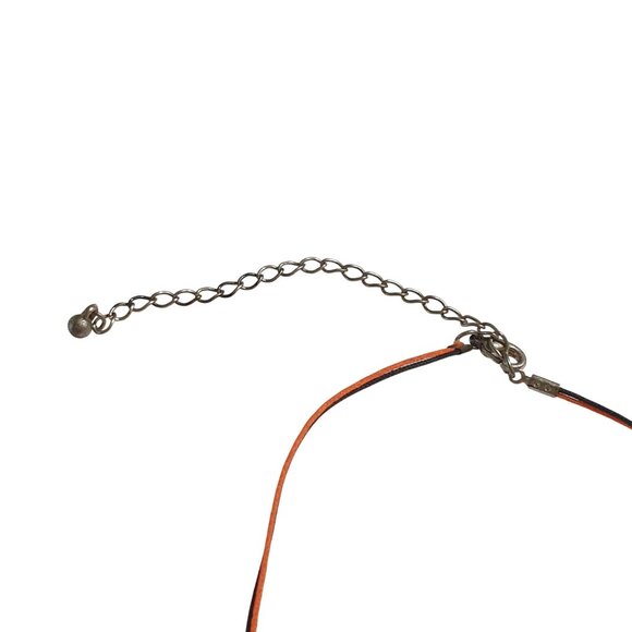 Halloween Charms Necklace Black Orange Pumpkin Witch Design Adjustable Chain - Picture 3 of 4